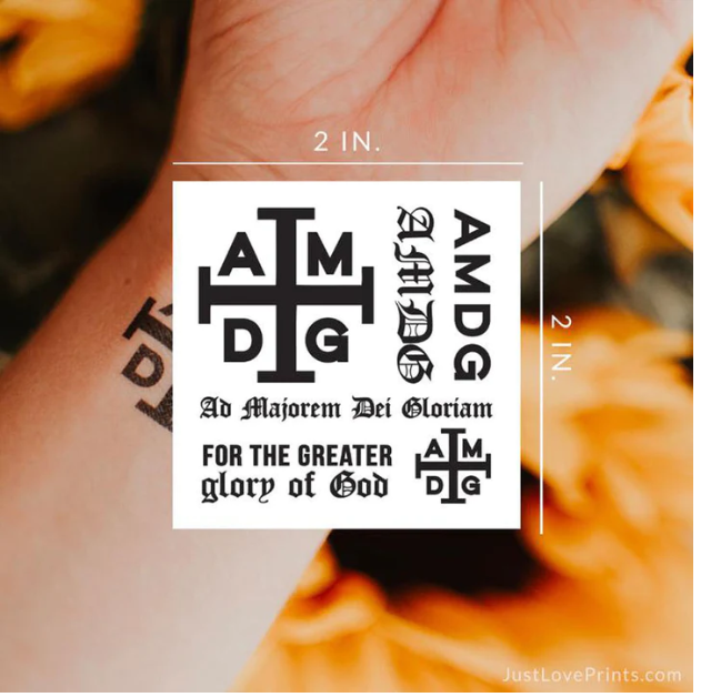 AMDG Collection Temporary Tattoos