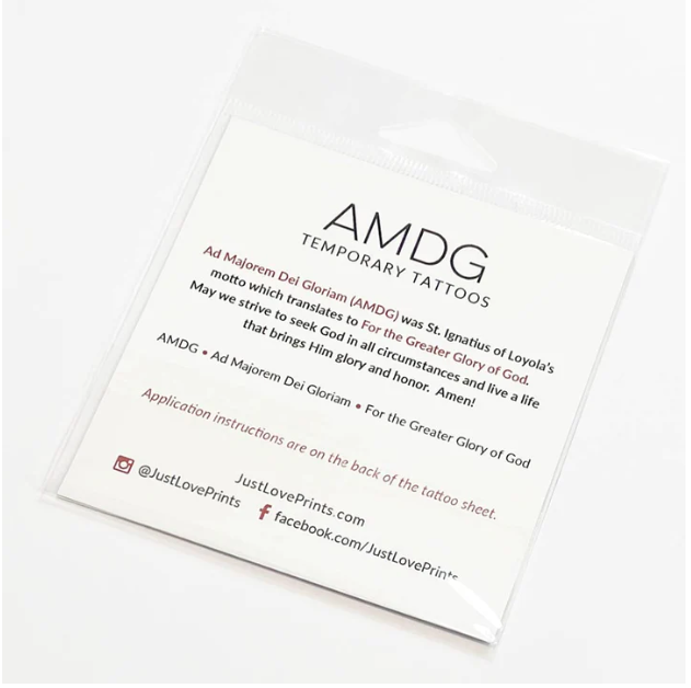 AMDG Collection Temporary Tattoos