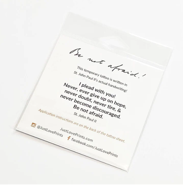 Be Not Afraid Temporary Tattoos