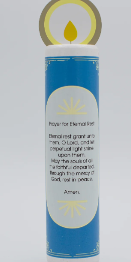 Jesus Christ, the Risen Lord (Eternal Rest prayer for the deceased) Wooden Prayer Candle