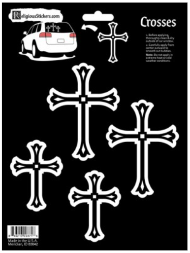 Cross Stickers 4" x 8"