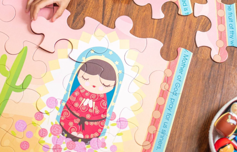 Our Lady of Guadalupe & St. Juan Diego Rosary Giant Floor Puzzle