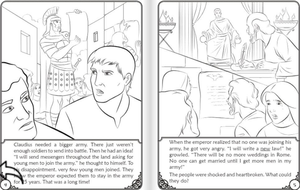 Coloring Storybook: The Story of Saint Valentine