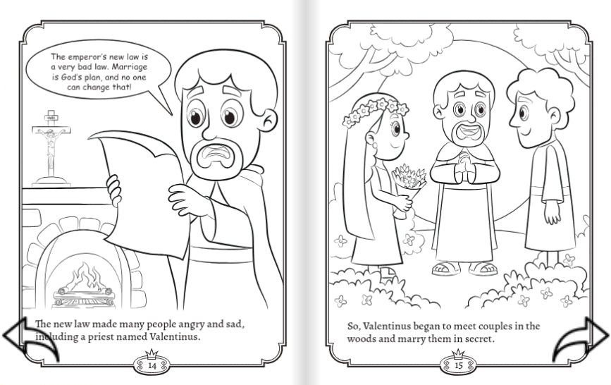 God's Knights Volume 1 Coloring Book - St. Martin de Porres and St. Valentine