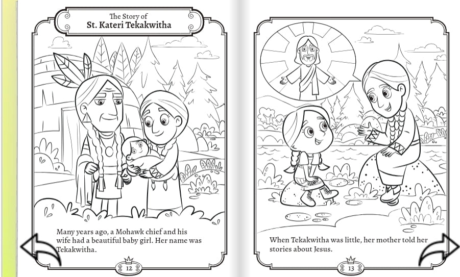God's Princesses Volume 2 Coloring Book - St. Thérèse of Lisieux and St. Kateri Tekakwitha