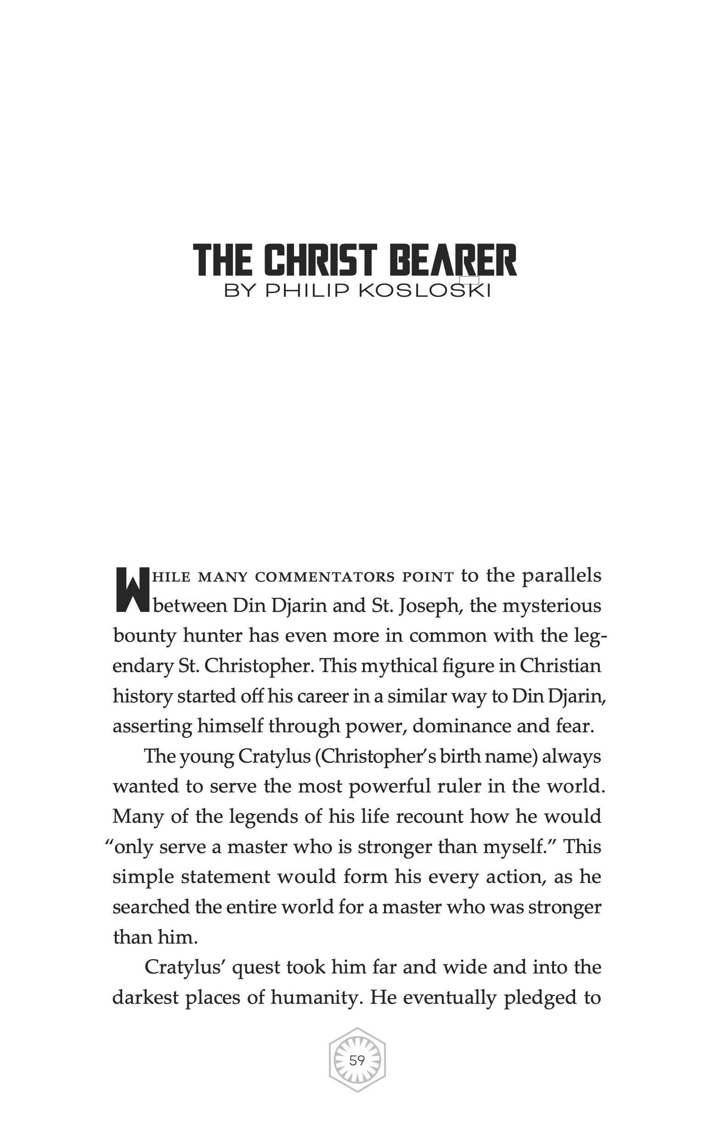 The Christbearer: Exploring the connection between the Mandalorian and Christian saints