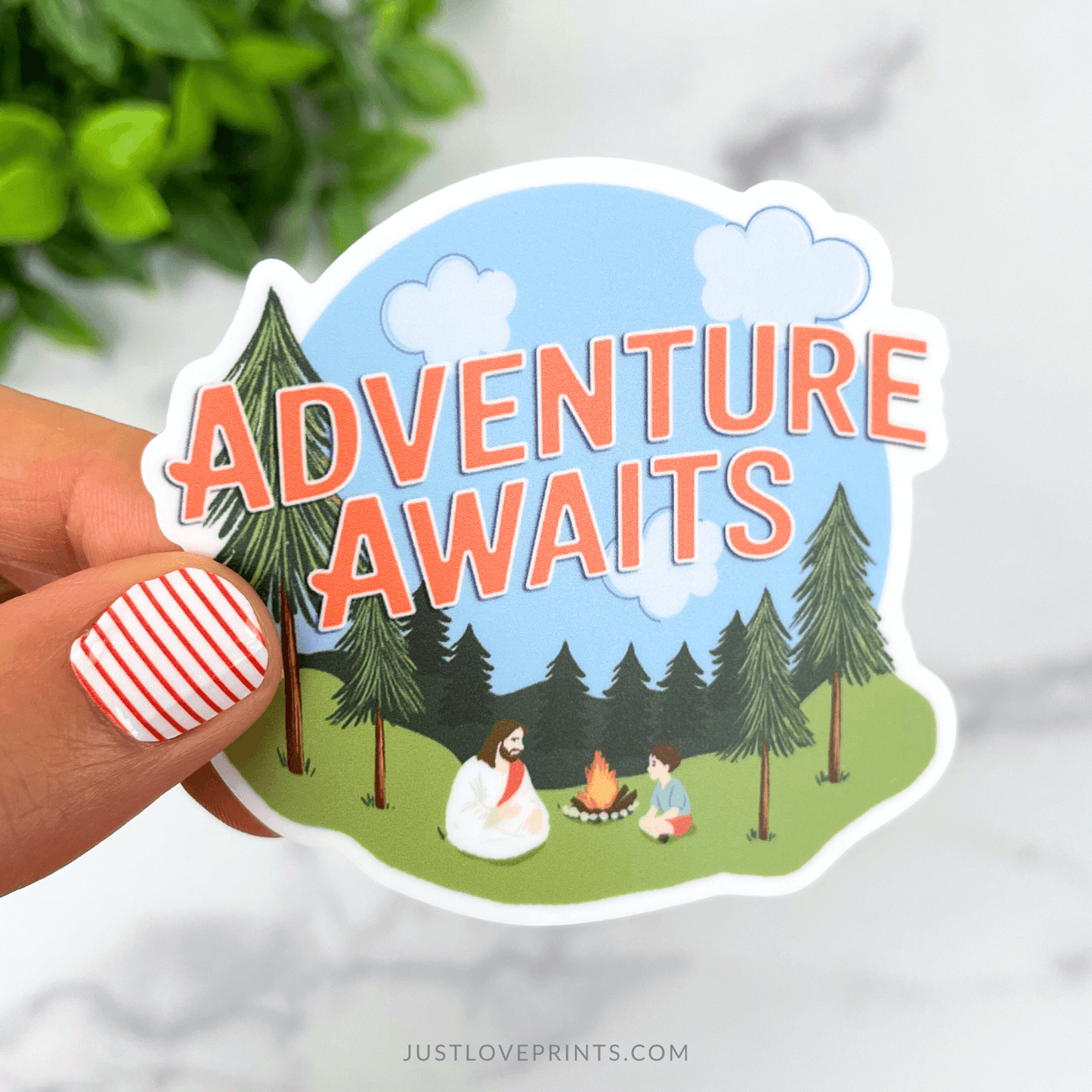 Adventure Awaits with Jesus Vinyl Sticker