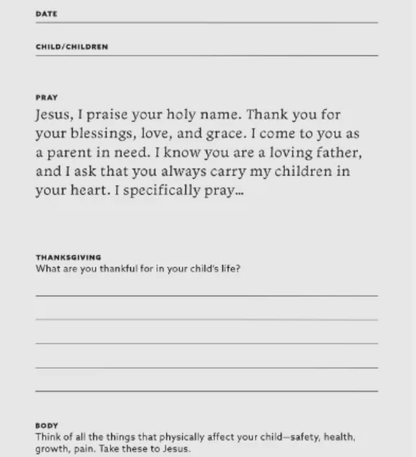Praying Parents Journal