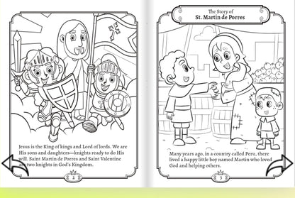 God's Knights Volume 1 Coloring Book - St. Martin de Porres and St. Valentine