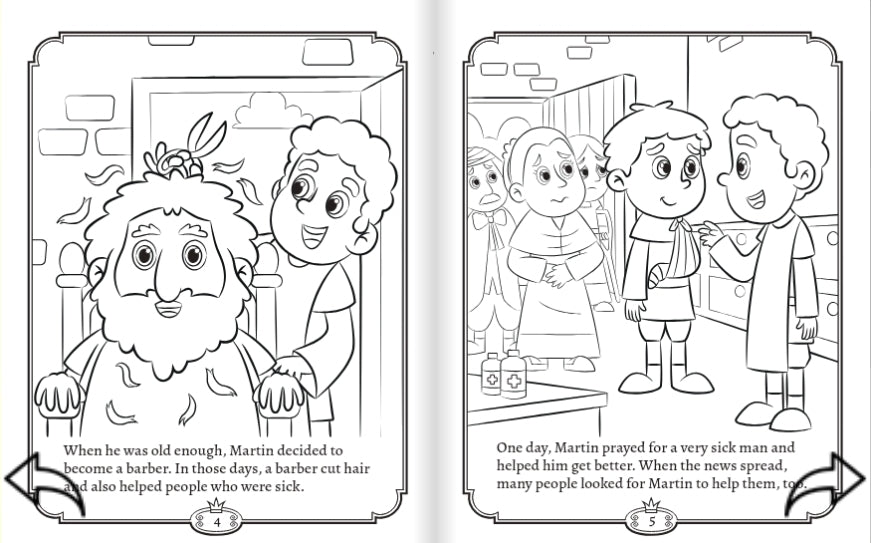 God's Knights Volume 1 Coloring Book - St. Martin de Porres and St. Valentine