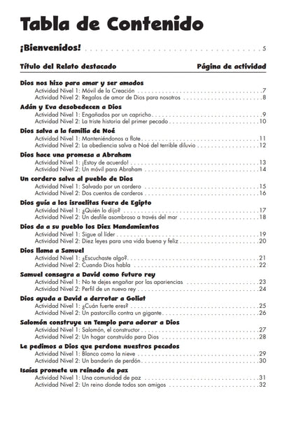 El cuaderno de actividades para la Biblia católica para niños