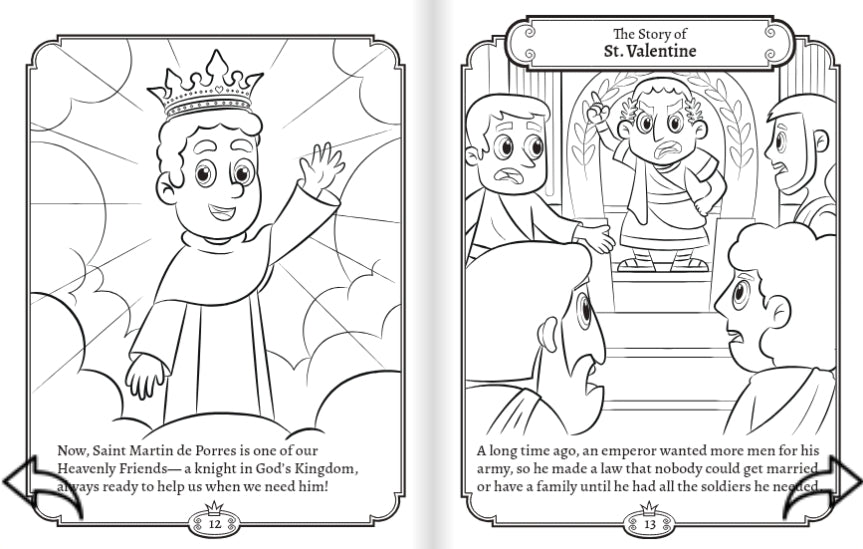 God's Knights Volume 1 Coloring Book - St. Martin de Porres and St. Valentine