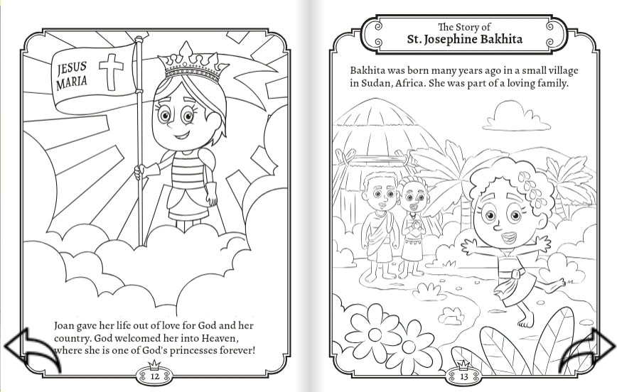 God's Princesses Volume 1 Coloring Book - St. Joan of Arc and St. Josephine Bakhita