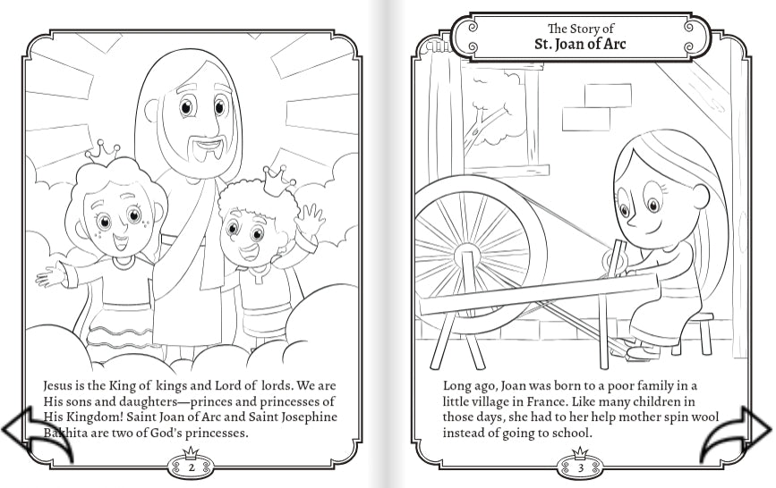 God's Princesses Volume 1 Coloring Book - St. Joan of Arc and St. Josephine Bakhita