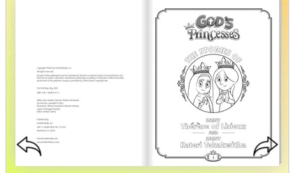 God's Princesses Volume 2 Coloring Book - St. Thérèse of Lisieux and St. Kateri Tekakwitha
